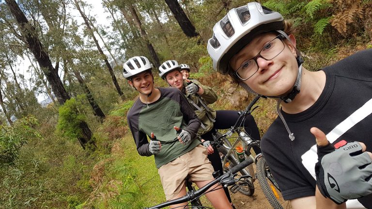 Don Valley Campus Life - Students out on an MTB ride in our local forest environment